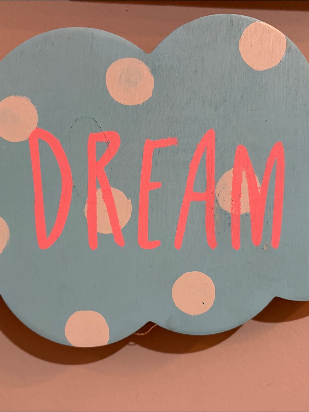 Dream Cloud Wall Decor - Pink on Light Blue